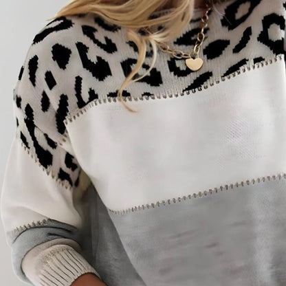 Cheyenne | Mujer Suéter de Punto con Estampado de Leopardo