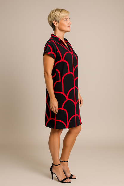 Ena | Mujer Vestido Midi con Mangas Cortas Atemporal