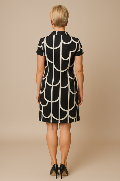 Ena | Mujer Vestido Midi con Mangas Cortas Atemporal