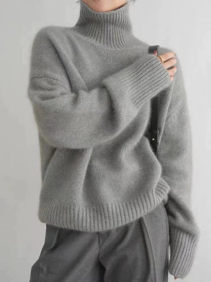 Isabella | Mujer Suéter de Cuello Alto de Punto