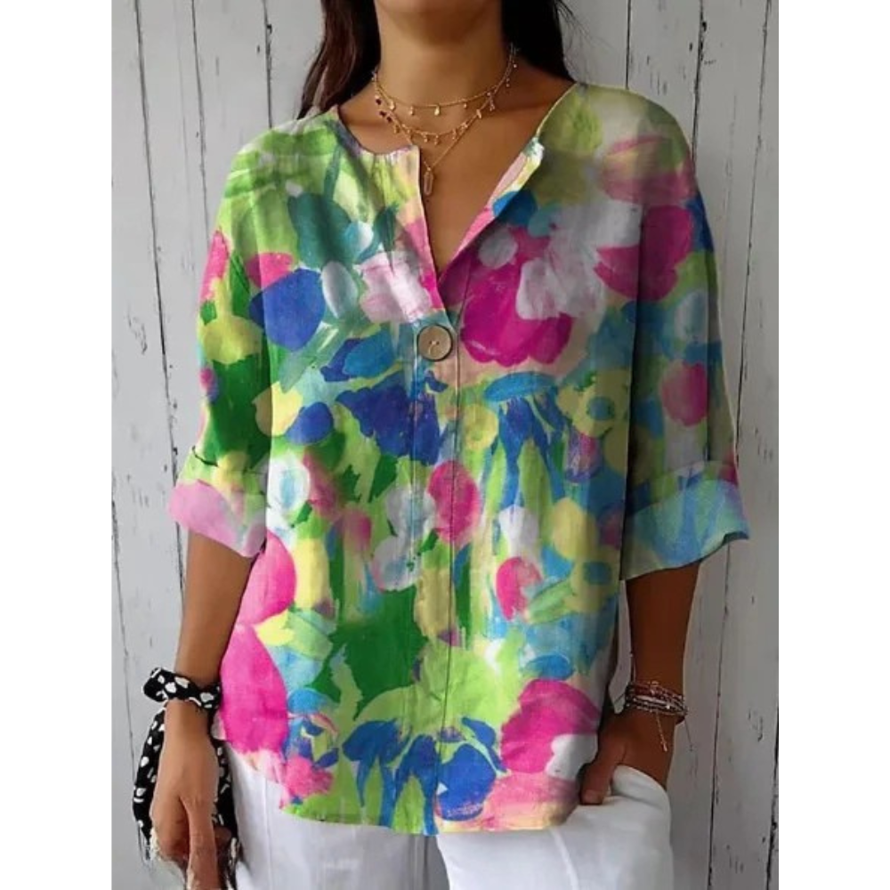 Arlene | Mujer Blusa con Estampado Floral Favorecedora