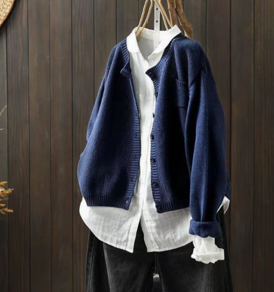 Jana | Mujer Cárdigan Oversize de Punto con Bolsillos