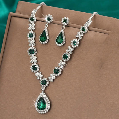 Gwenelivra | Mujer Conjunto de Collar y Pendientes con Zirconia