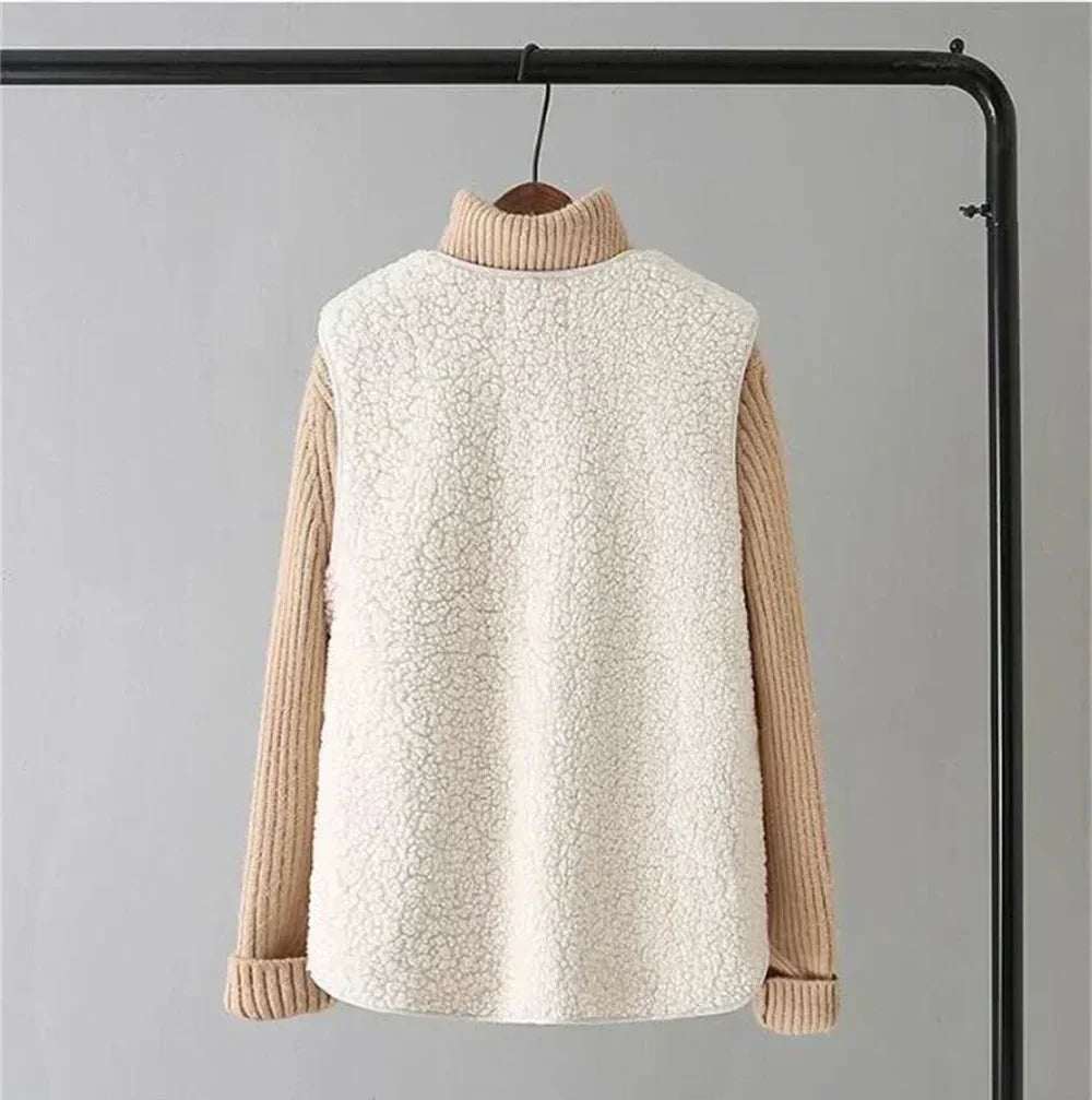 Fabienne | Mujer Chaleco con Botones y Bolsillos para Capas