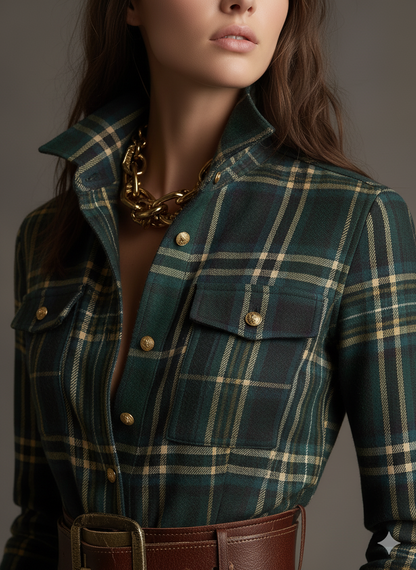 Rachel | Mujer Vestido Camisero a Rayas con Botones y Cintura