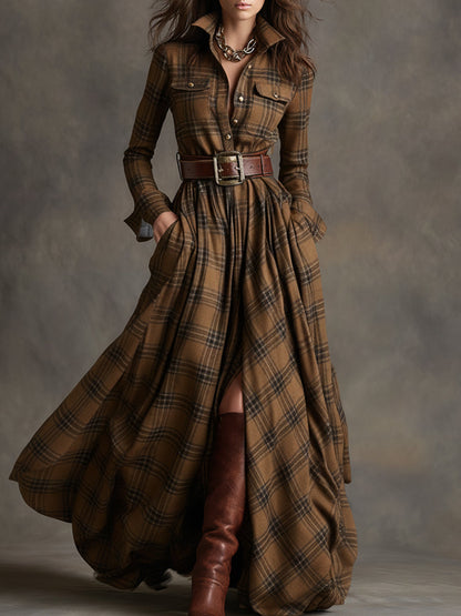 Rachel | Mujer Vestido Camisero a Rayas con Botones y Cintura