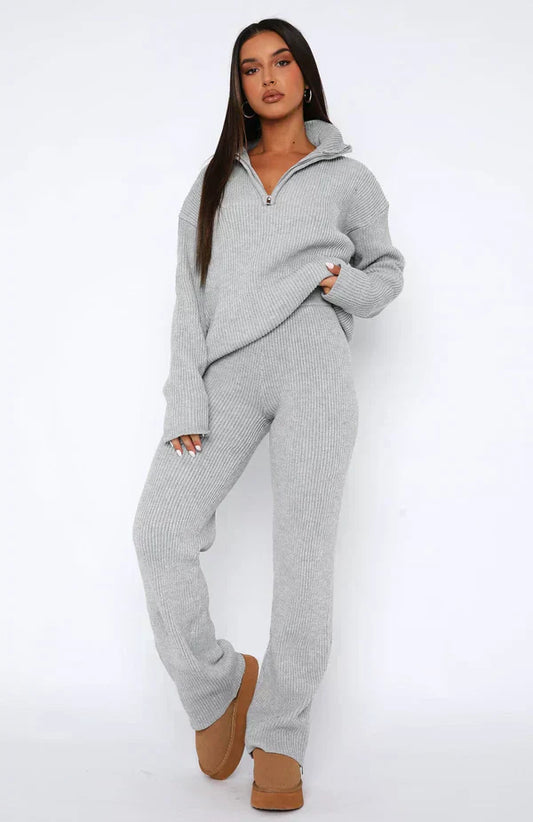 Fauve | Mujer Conjunto de Canalé con Suéter Oversize y Pantalón Ancho