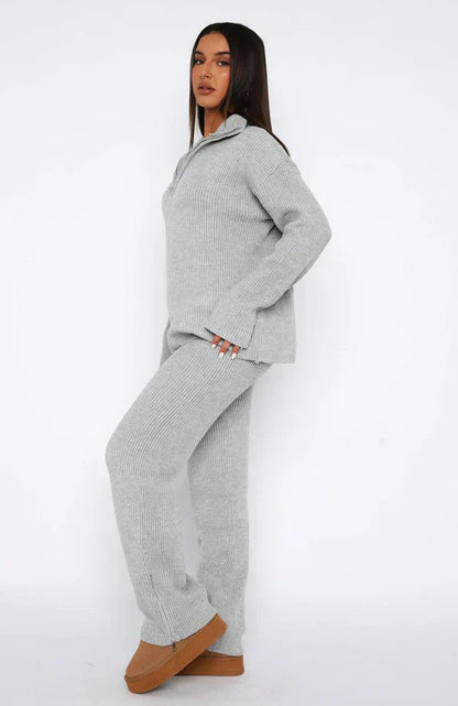 Fauve | Mujer Conjunto de Canalé con Suéter Oversize y Pantalón Ancho