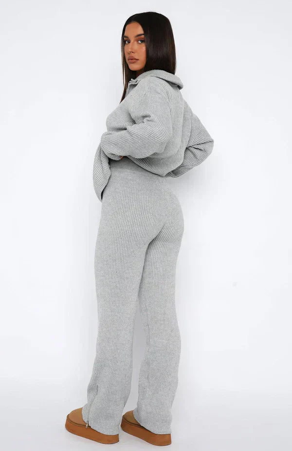 Fauve | Mujer Conjunto de Canalé con Suéter Oversize y Pantalón Ancho