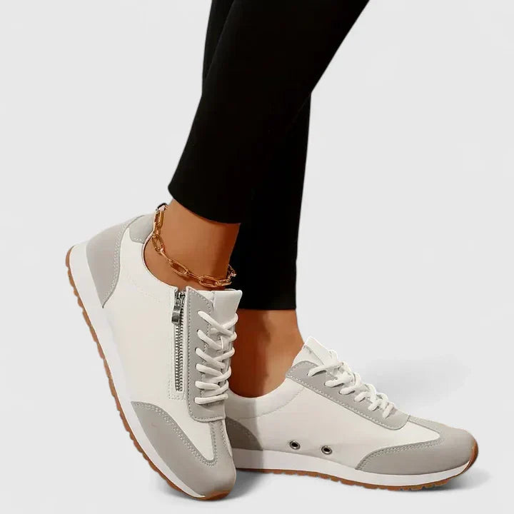 Magdalena | Mujer Zapatillas Deportivas con Cordones y Cremallera Lateral