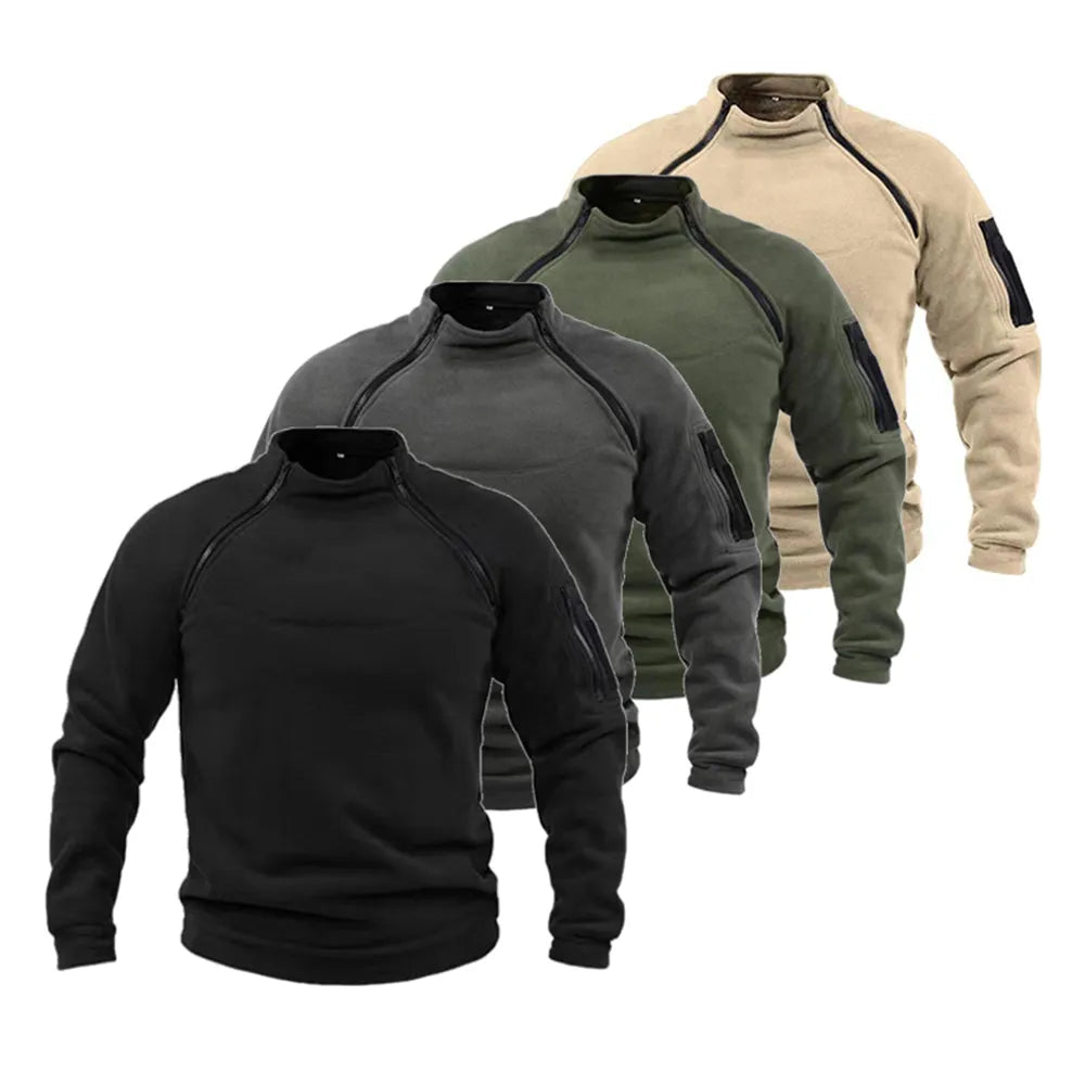 Victor | Hombre Suéter con Cremallera de Estilo Militar Acolchado