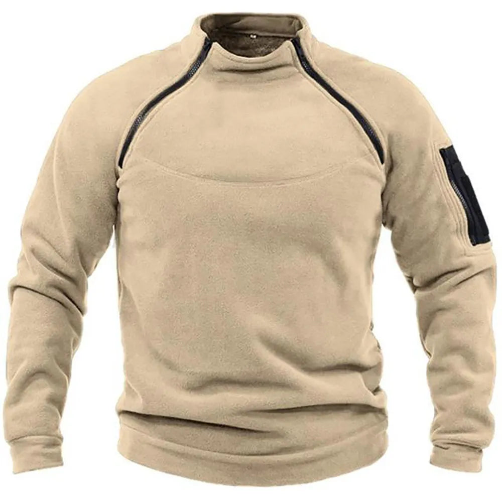 Victor | Hombre Suéter con Cremallera de Estilo Militar Acolchado