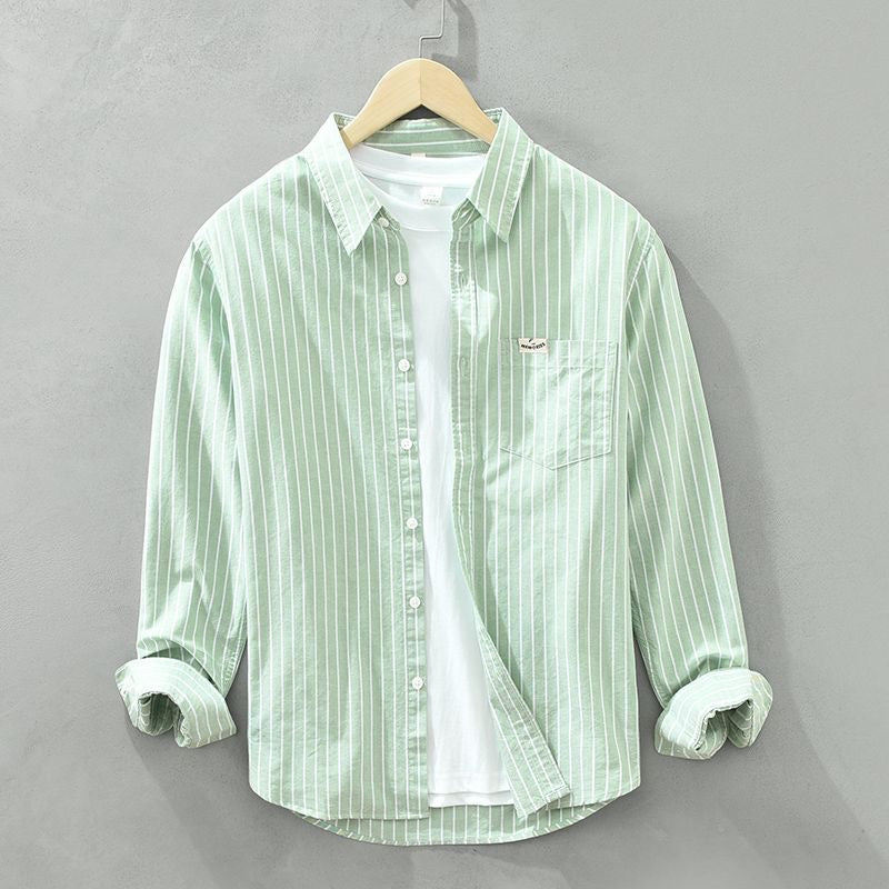 Noud | Hombre Camisa de Lino a Rayas