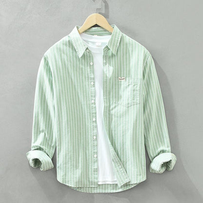 Noud | Hombre Camisa de Lino a Rayas