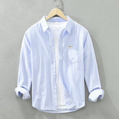 Noud | Hombre Camisa de Lino a Rayas