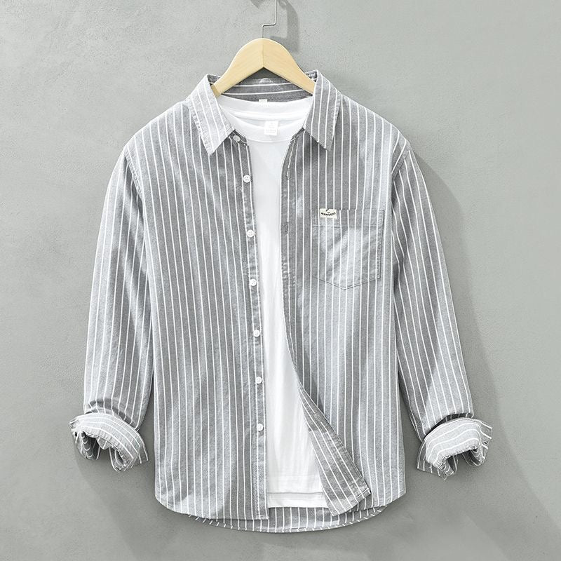 Noud | Hombre Camisa de Lino a Rayas