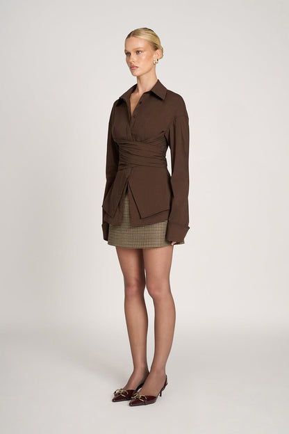 Vanessa | Mujer Blusa Cruzada Estructurada Favorecedora