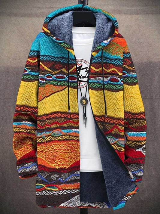 Jindalee | Hombre Cárdigan de Punto con Estampado Artístico