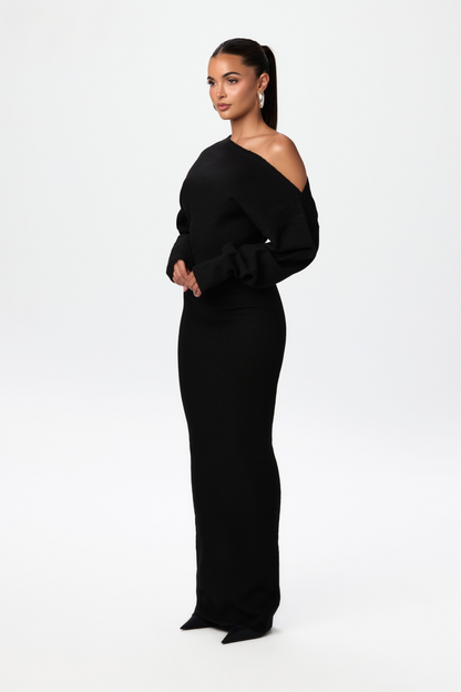 Bente | Mujer Vestido de Punto Sin Tirantes Ceñido