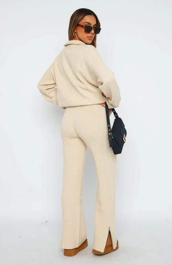 Fauve | Mujer Conjunto de Canalé con Suéter Oversize y Pantalón Ancho