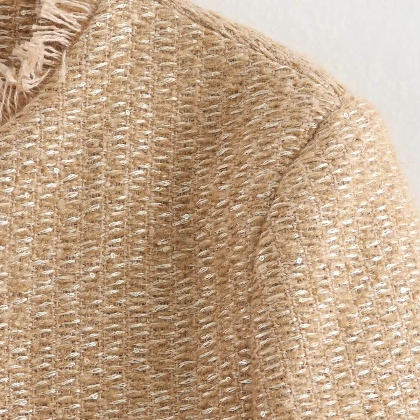 Ciska | Mujer Chaqueta de Tweed con Botones Dorados