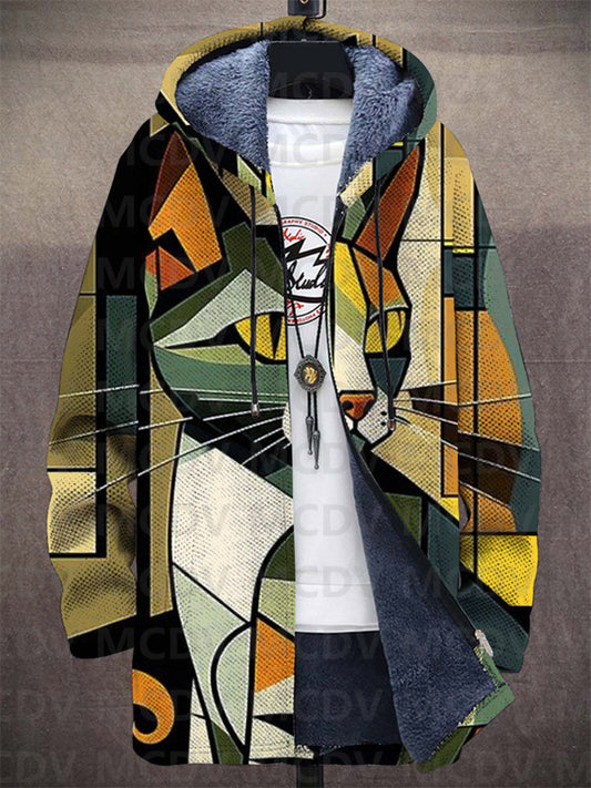 Lowanna | Hombre Chaqueta de Punto con Estampado Artístico