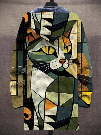 Lowanna | Hombre Chaqueta de Punto con Estampado Artístico