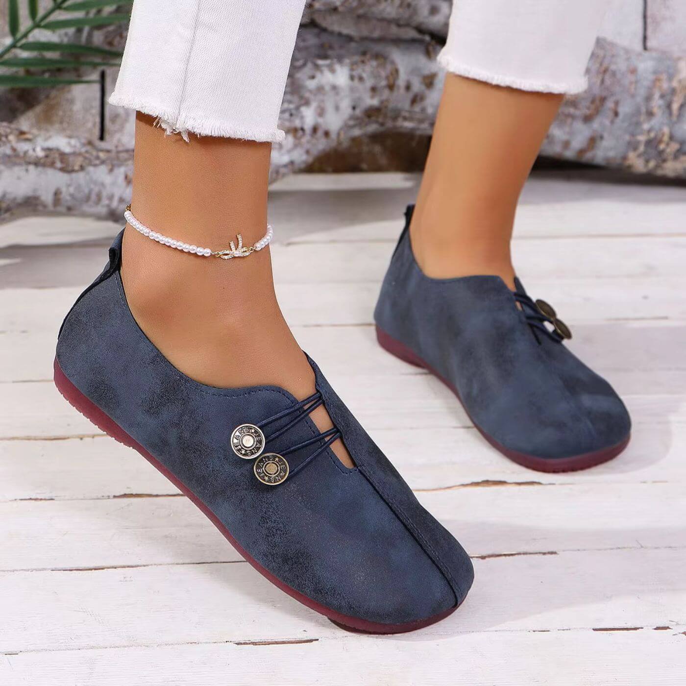 Demi | Mujer Zapatos de Ante con Cierre Elástico y Plantilla Acolchada