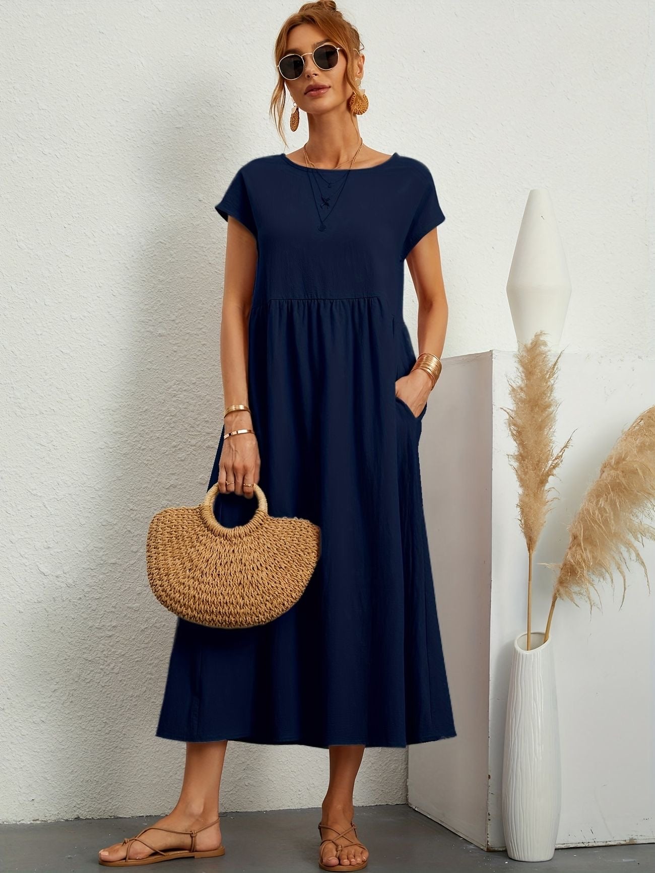Wietske | Mujer Vestido Primaveral Favorecedor Atemporal