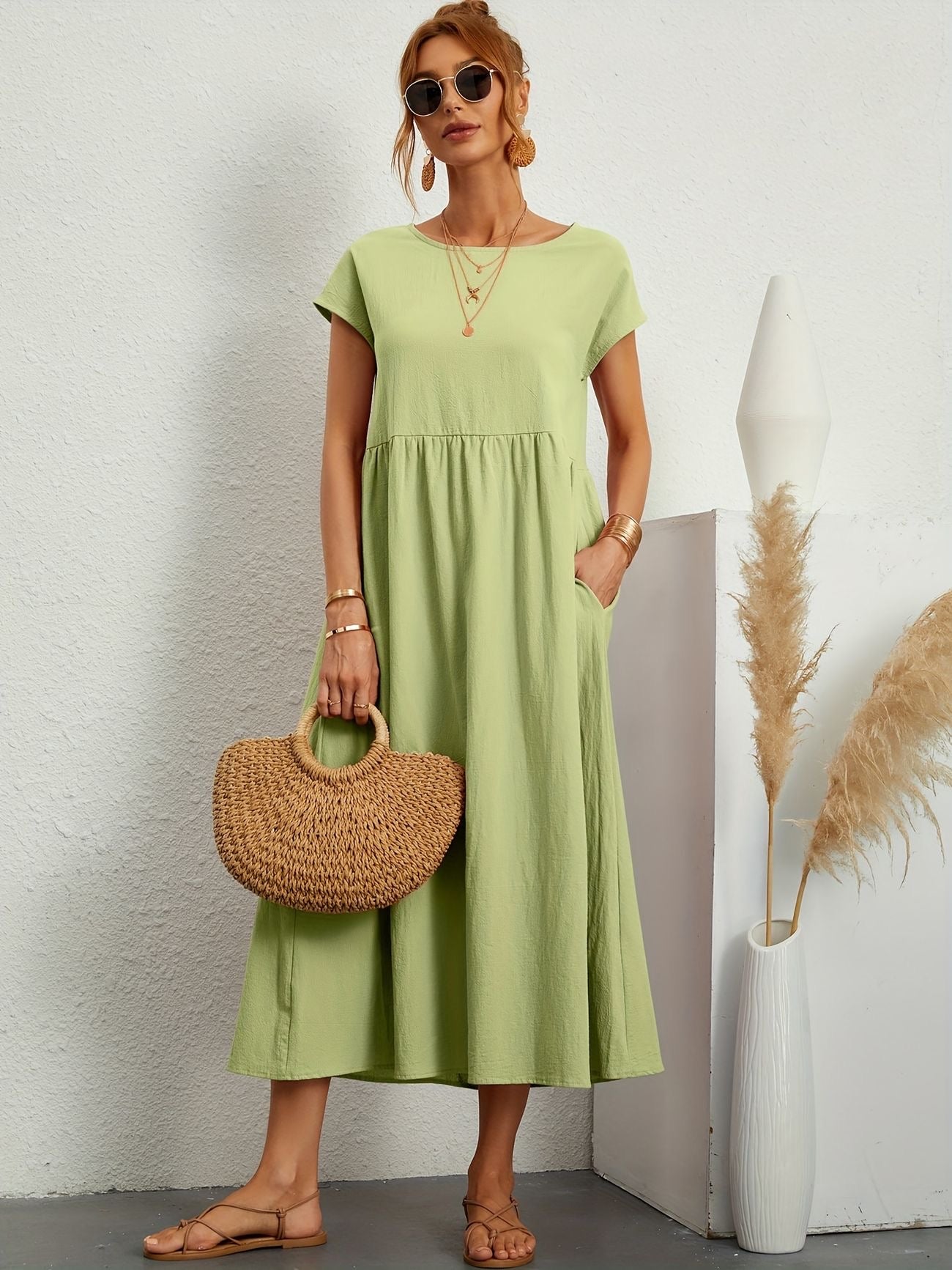 Wietske | Mujer Vestido Primaveral Favorecedor Atemporal