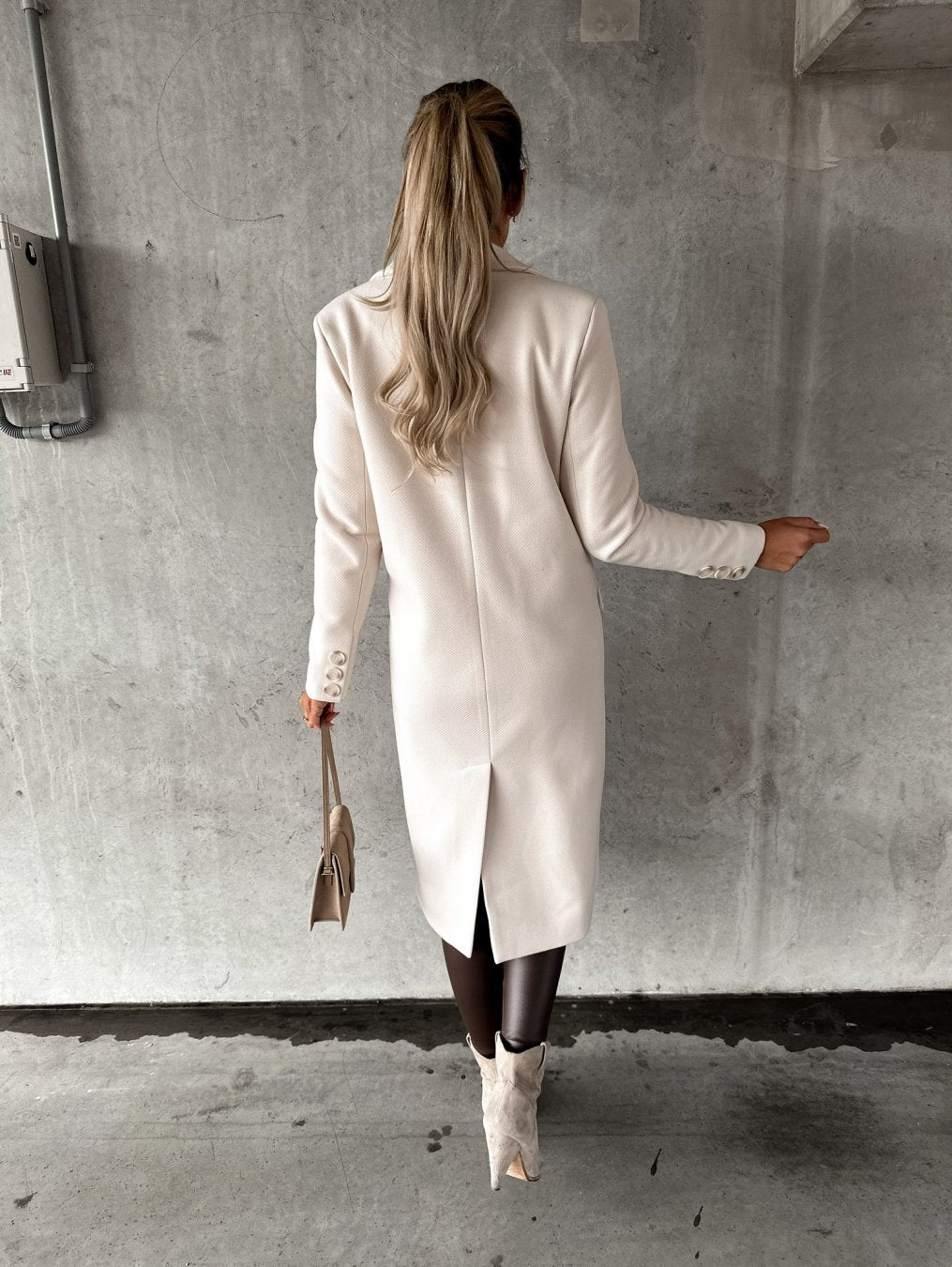 Monique | Mujer Abrigo Largo de Lana Estructurado Elegante
