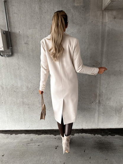 Monique | Mujer Abrigo Largo de Lana Estructurado Elegante