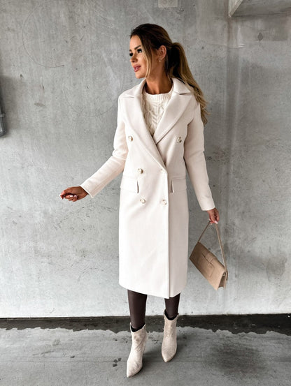 Monique | Mujer Abrigo Largo de Lana Estructurado Elegante