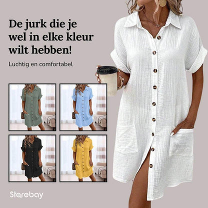 Dieke | Mujer Vestido de Verano Amplio con Bolsillos