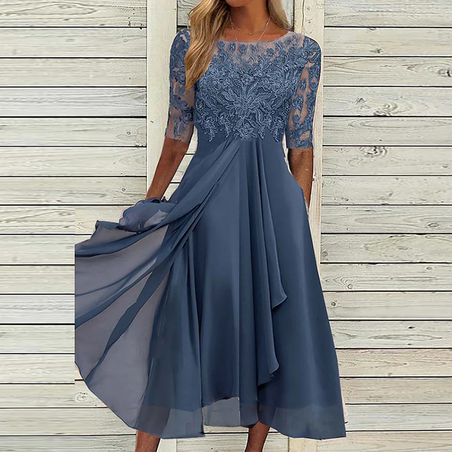 Evelyn | Mujer Vestido de Noche de Encaje de Corte en A