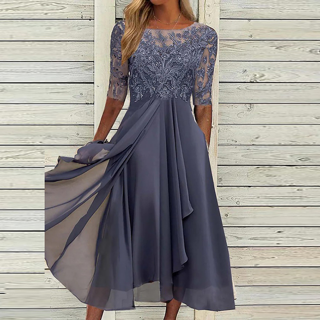 Evelyn | Mujer Vestido de Noche de Encaje de Corte en A