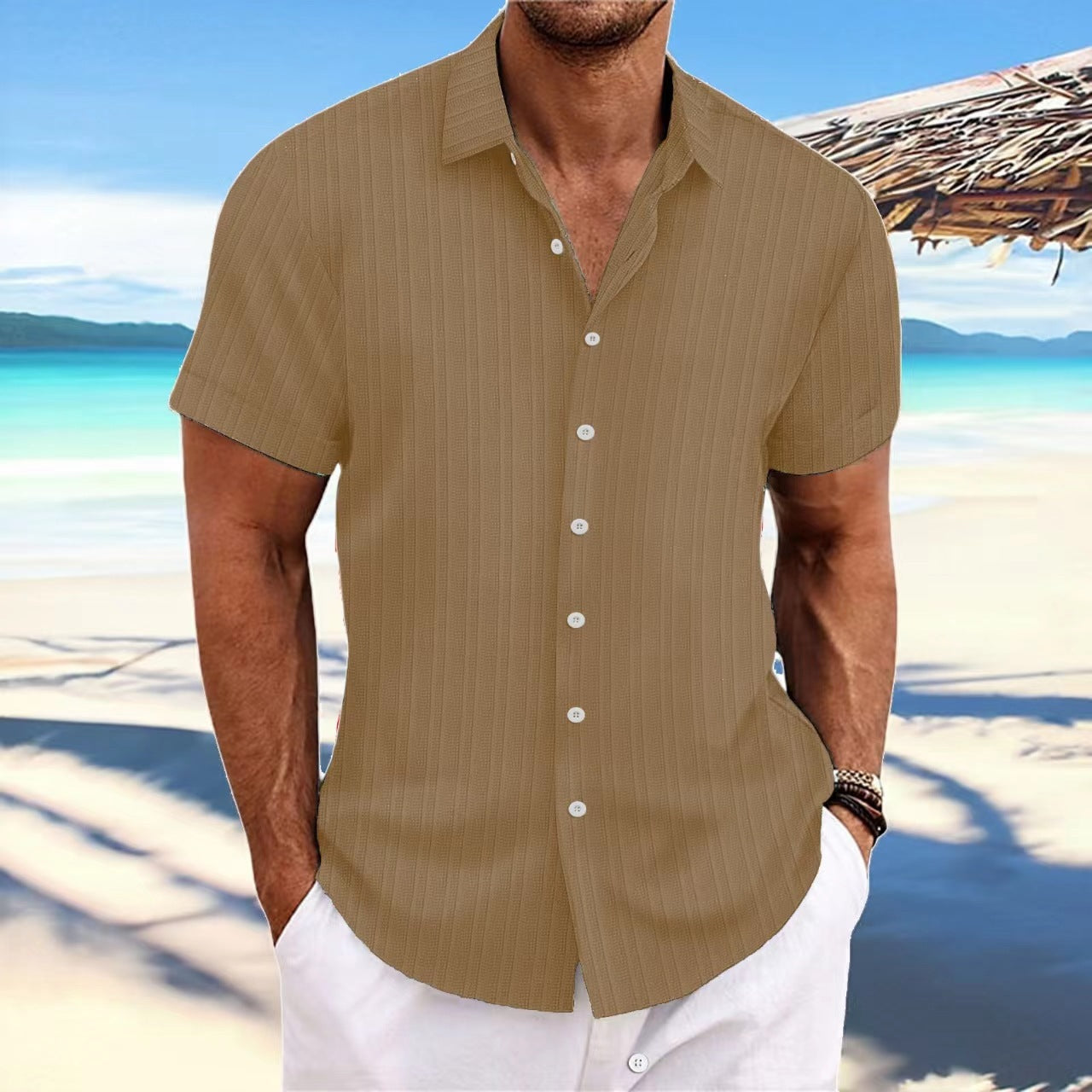 Alfred | Hombre Camisa de Manga Corta con Botones