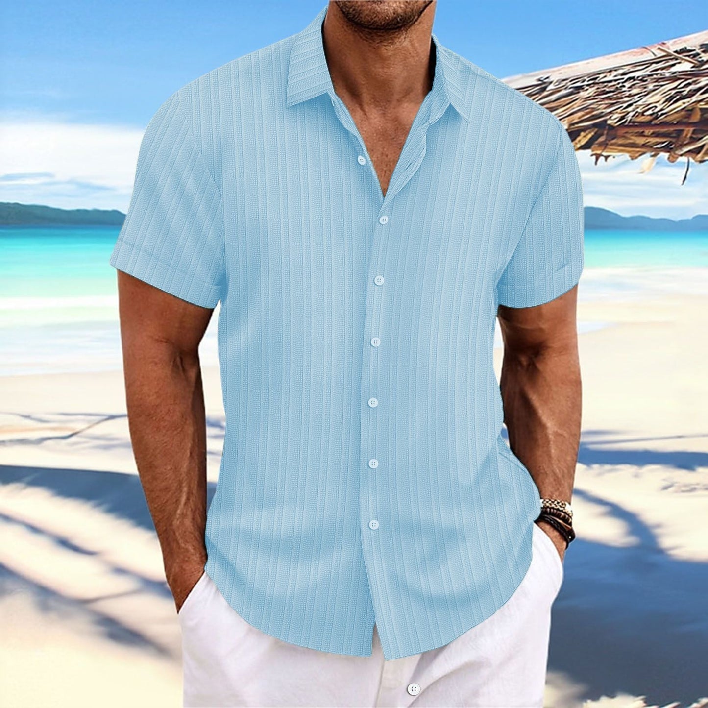 Alfred | Hombre Camisa de Manga Corta con Botones