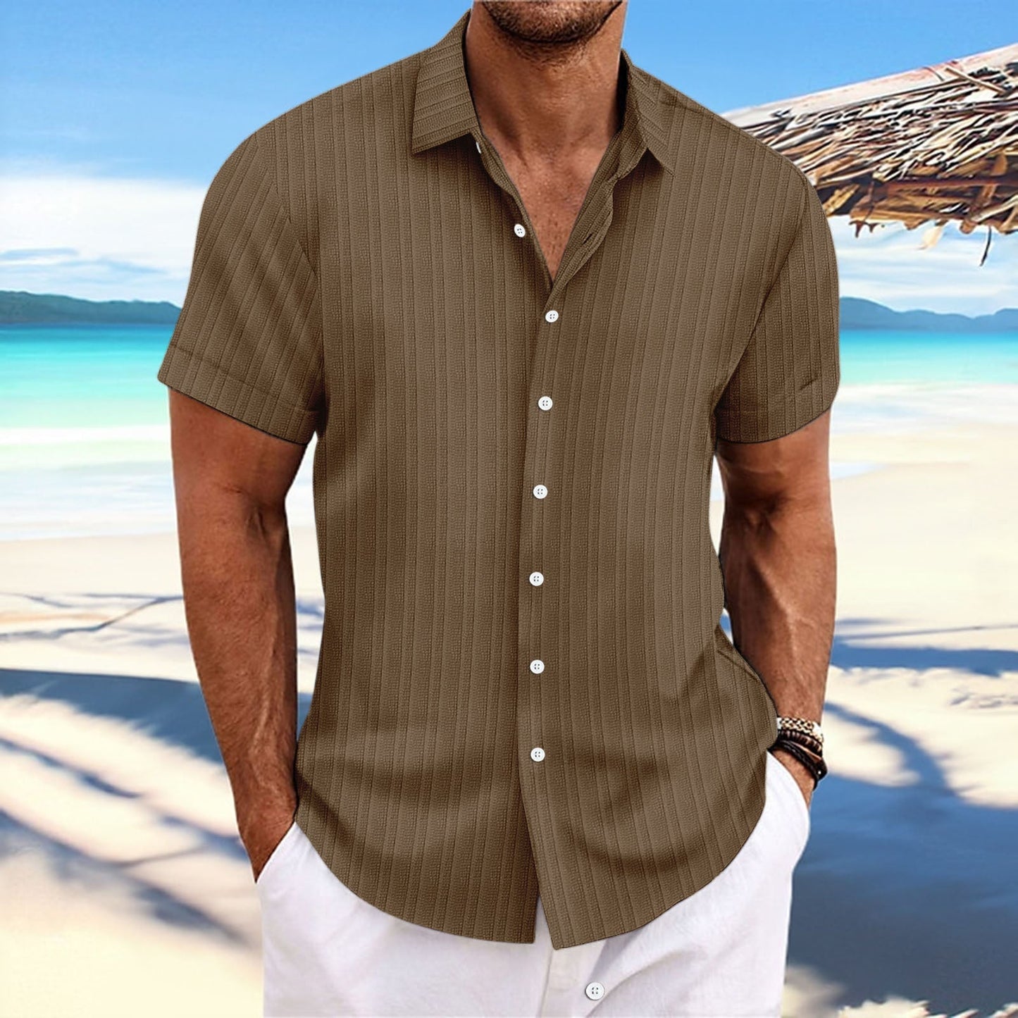 Alfred | Hombre Camisa de Manga Corta con Botones