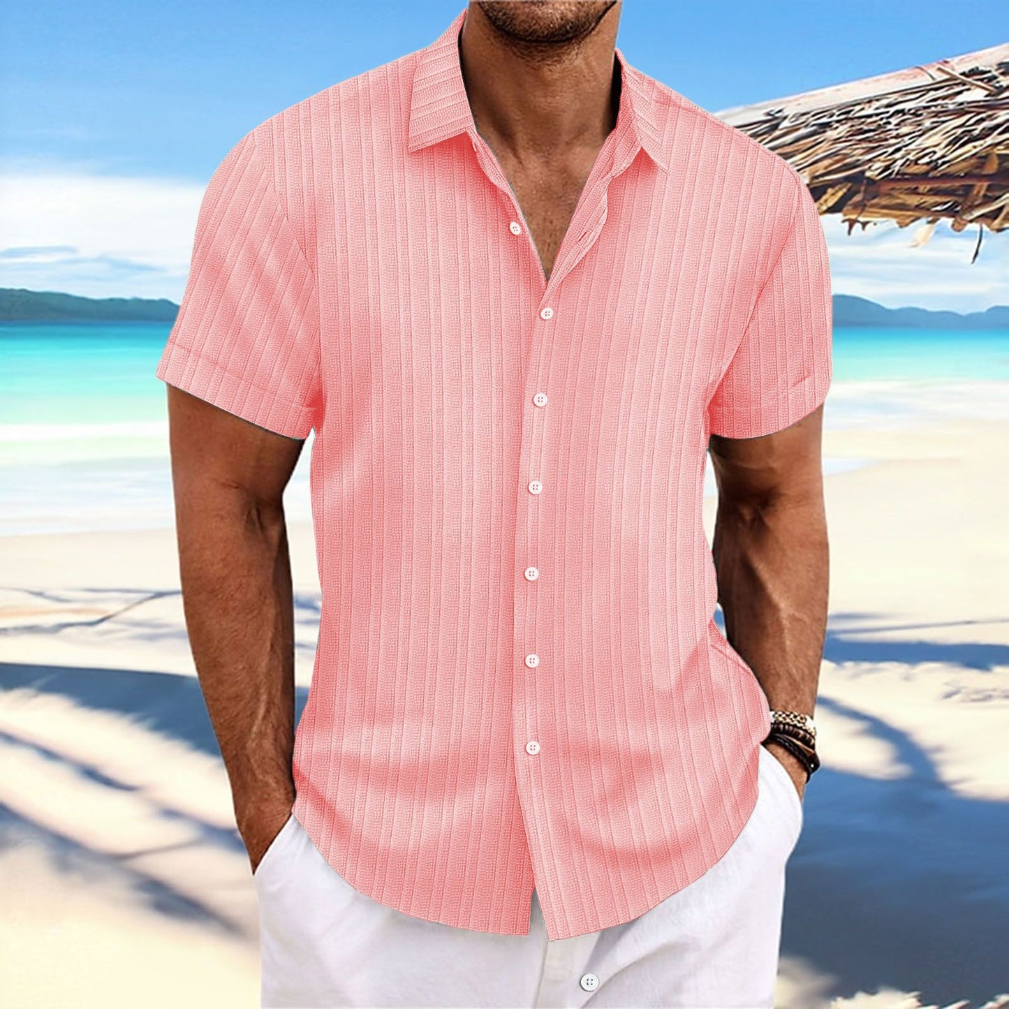 Alfred | Hombre Camisa de Manga Corta con Botones