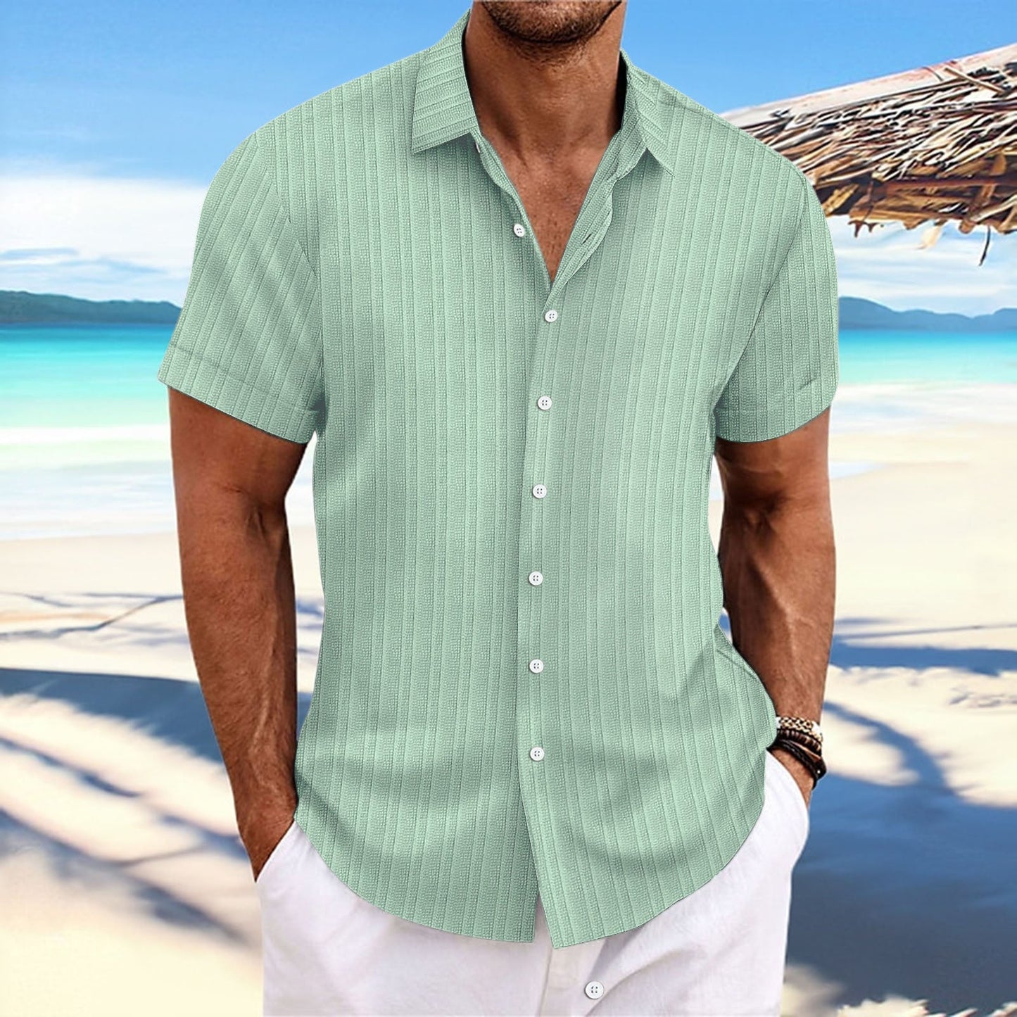 Alfred | Hombre Camisa de Manga Corta con Botones