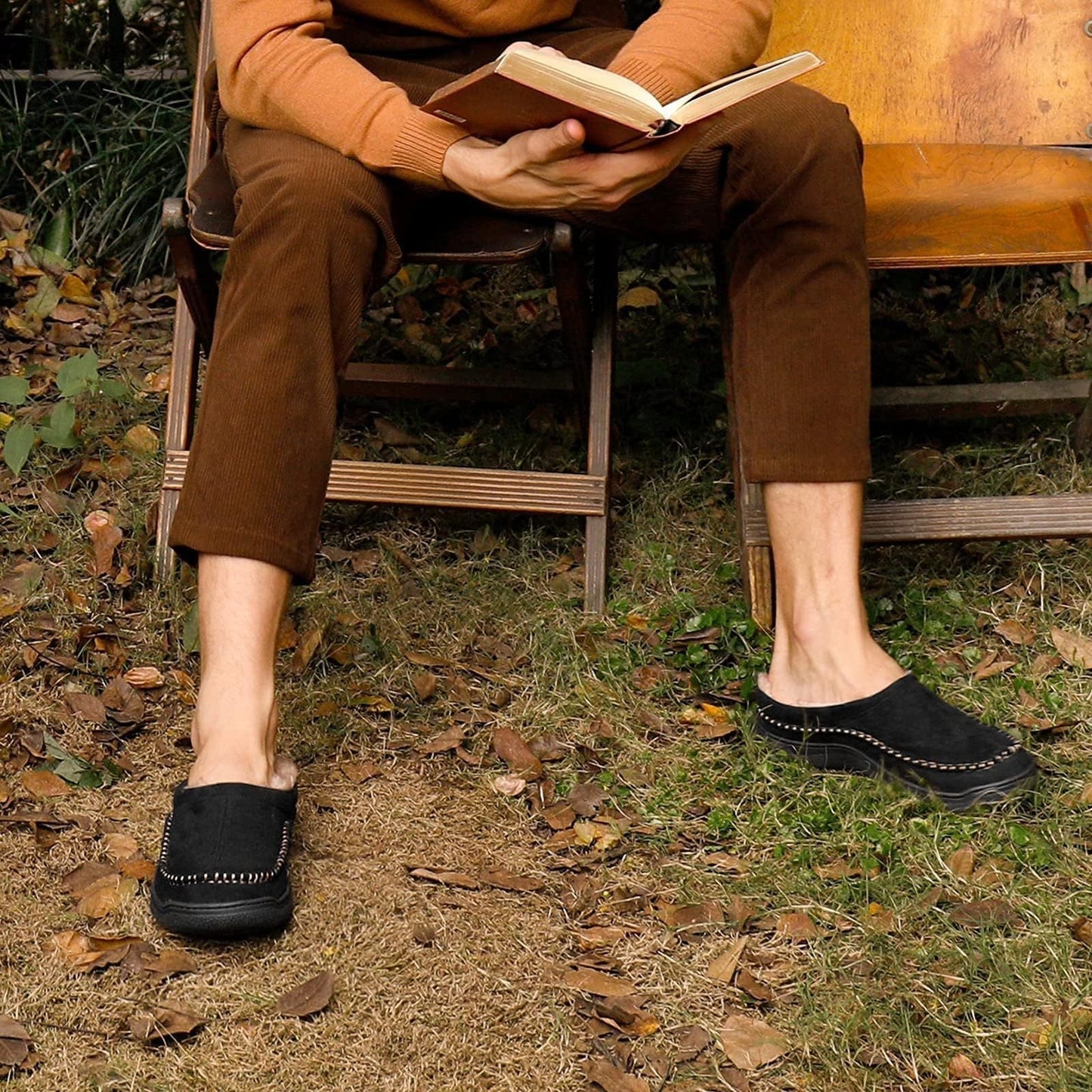 Jansen | Hombre Pantuflas Forradas con Suela Antideslizante