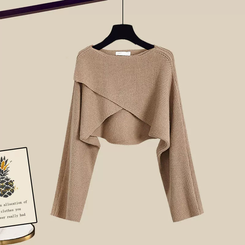 Lisette | Mujer Conjunto de Tres Piezas con Pantalón de Pierna Ancha