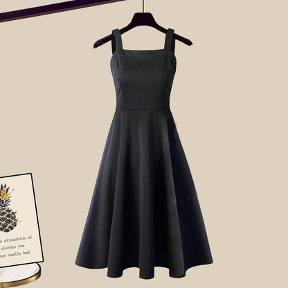Alice | Mujer Conjunto de Vestido Corte en A y Suéter Corto