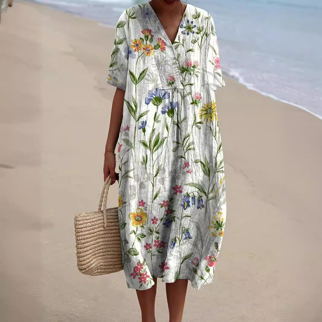 Pieta | Mujer Vestido Floral de Verano Favorecedor