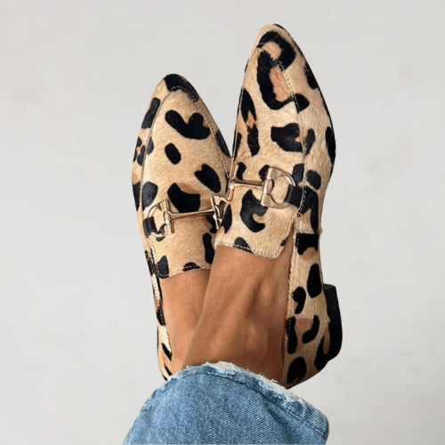 Ava | Mujer Mocasines con Estampado y Hebilla Metálica