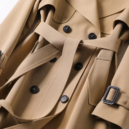 Evelyn | Mujer Gabardina Trench Clásica con Cinturón