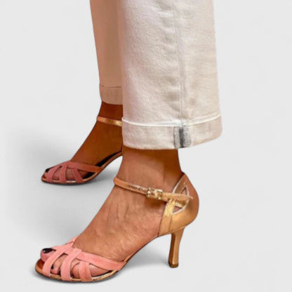 Kylie | Mujer Sandalias de Tacón con Tiras y Hebilla al Tobillo