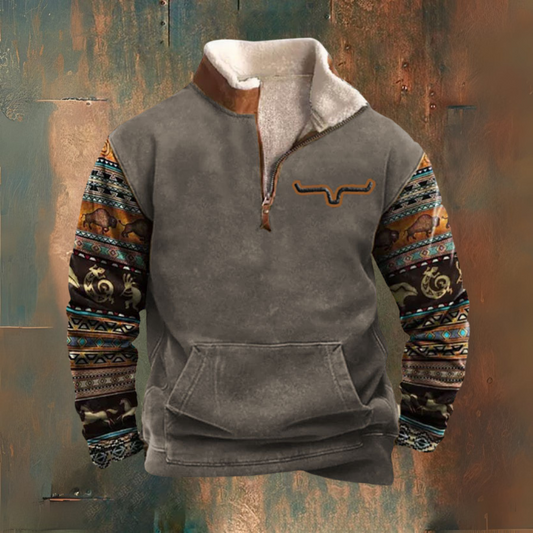 Noorderlicht | Hombre Chaqueta Polar con Media Cremallera y Cuello Sherpa
