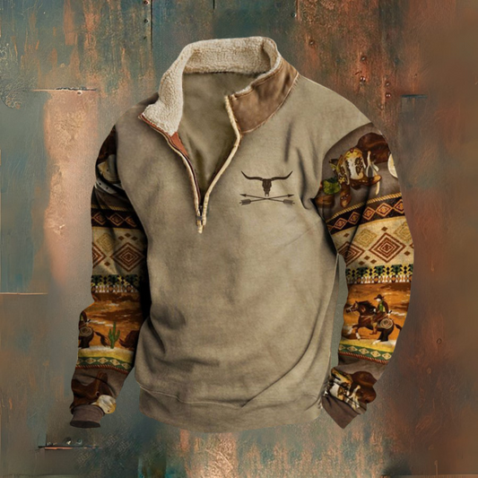 Woudstorm | Hombre Chaqueta Polar con Media Cremallera y Cuello Sherpa
